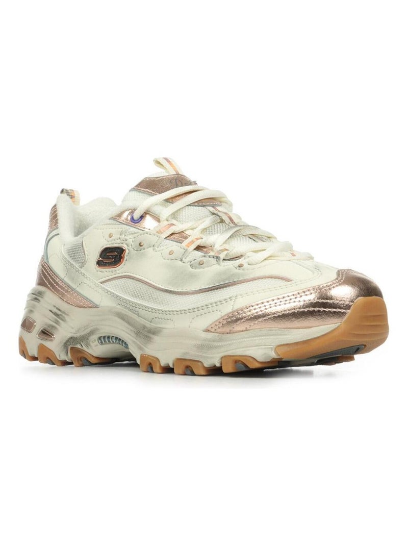 Baskets Skechers D'Lites Vintage Vision Blanc Rose Gris - Kiabi