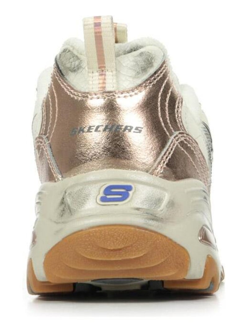 Baskets Skechers D'Lites Vintage Vision Blanc Rose Gris - Kiabi