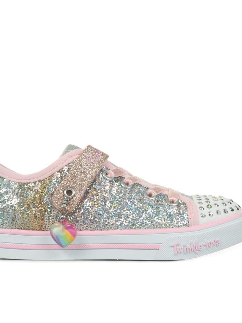 Baskets Skechers S Lights Sparkle Lite Sequins So Bright Argent - Kiabi