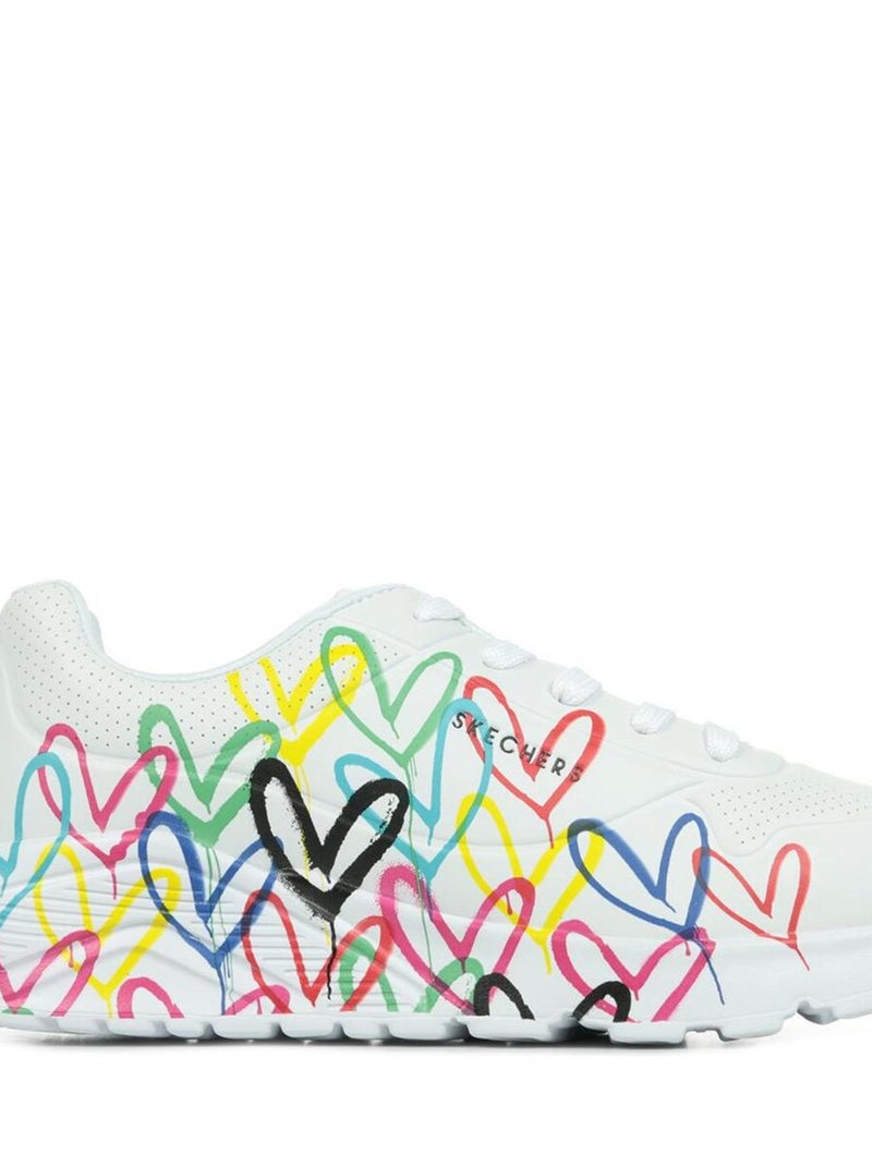 Baskets Skechers Uno Lite Spread The Love Blanc - Kiabi