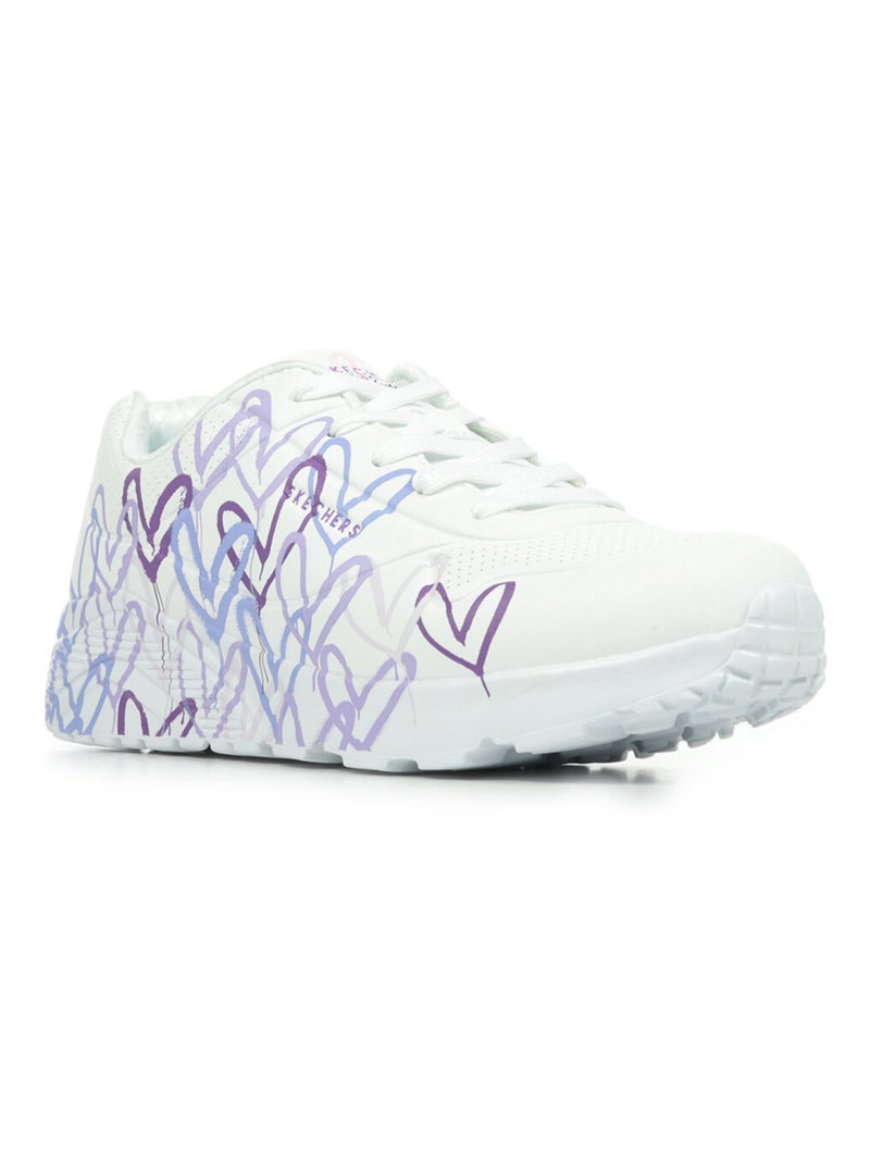 Baskets Skechers Uno Lite Spread The Love Blanc Violet - Kiabi