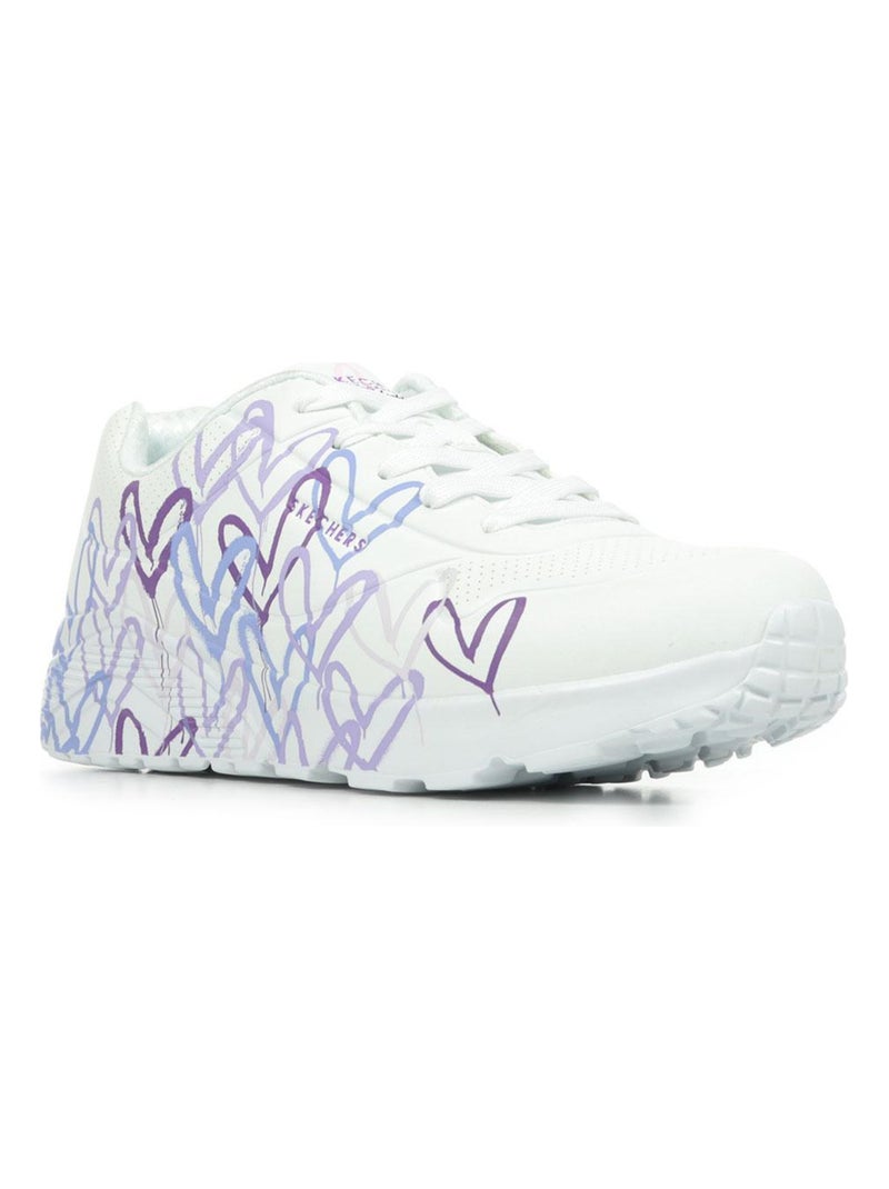 Baskets skechers uno lite spread the love Blanc Violet - Kiabi