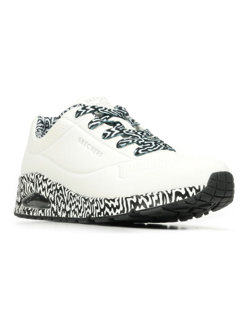 Baskets Skechers Uno Mini Drip Blanc Noir - Kiabi