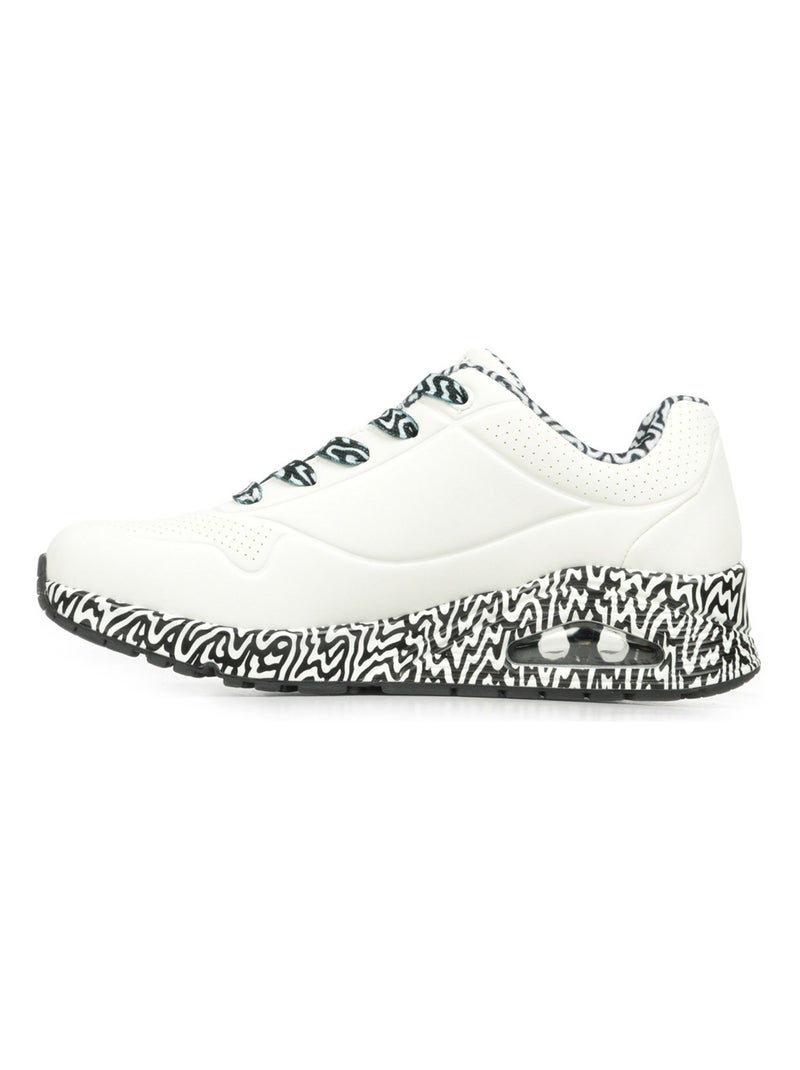 Baskets Skechers Uno Mini Drip Blanc Noir - Kiabi