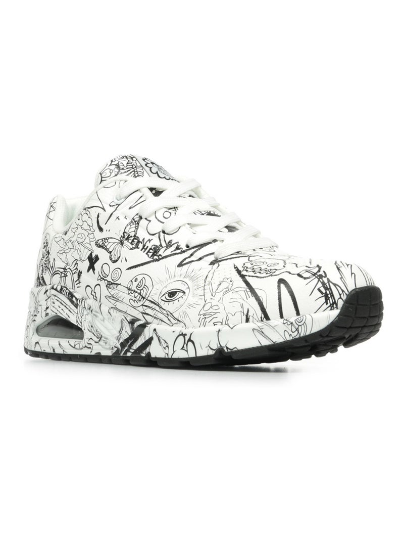 Baskets Skechers Uno Process Sketch Blanc - Kiabi