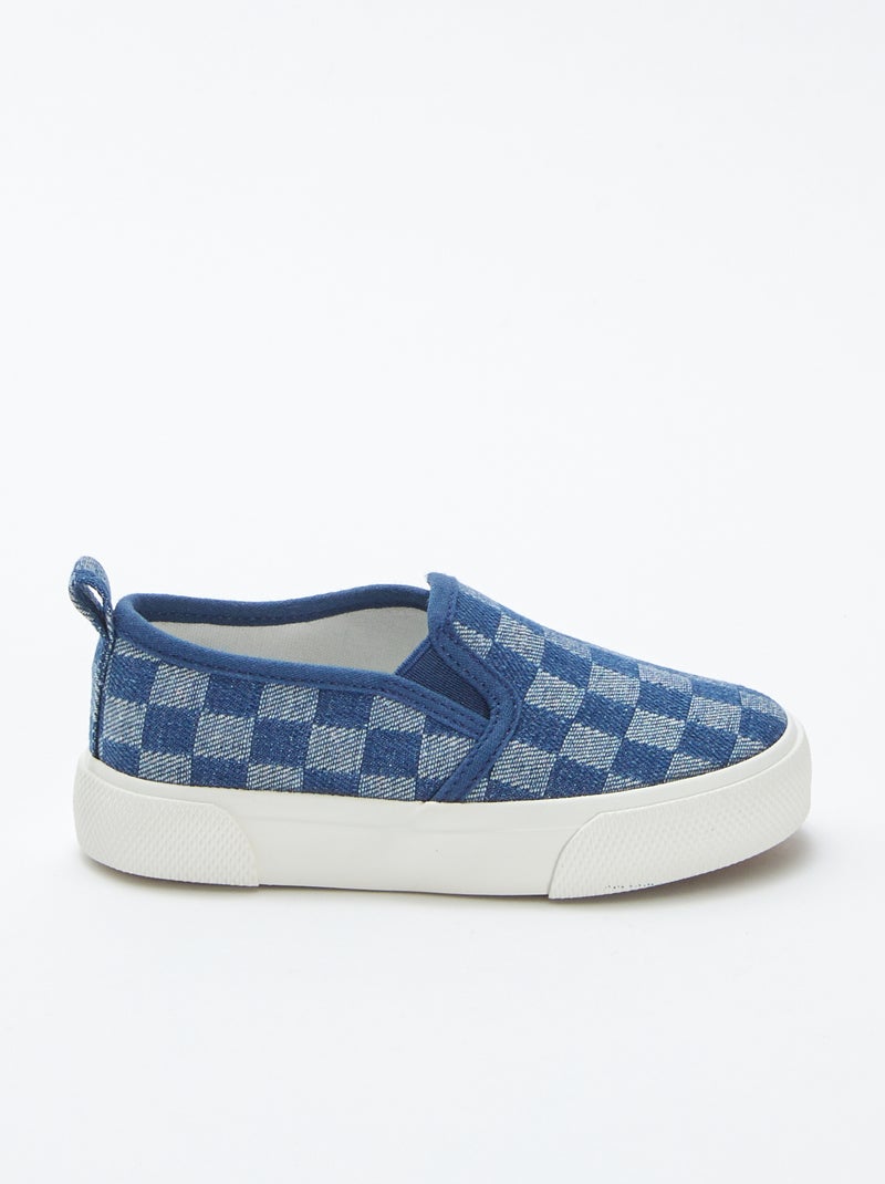 Baskets slip-on à carreaux BLEU - Kiabi