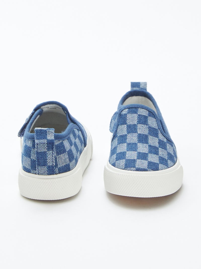 Baskets slip-on à carreaux BLEU - Kiabi