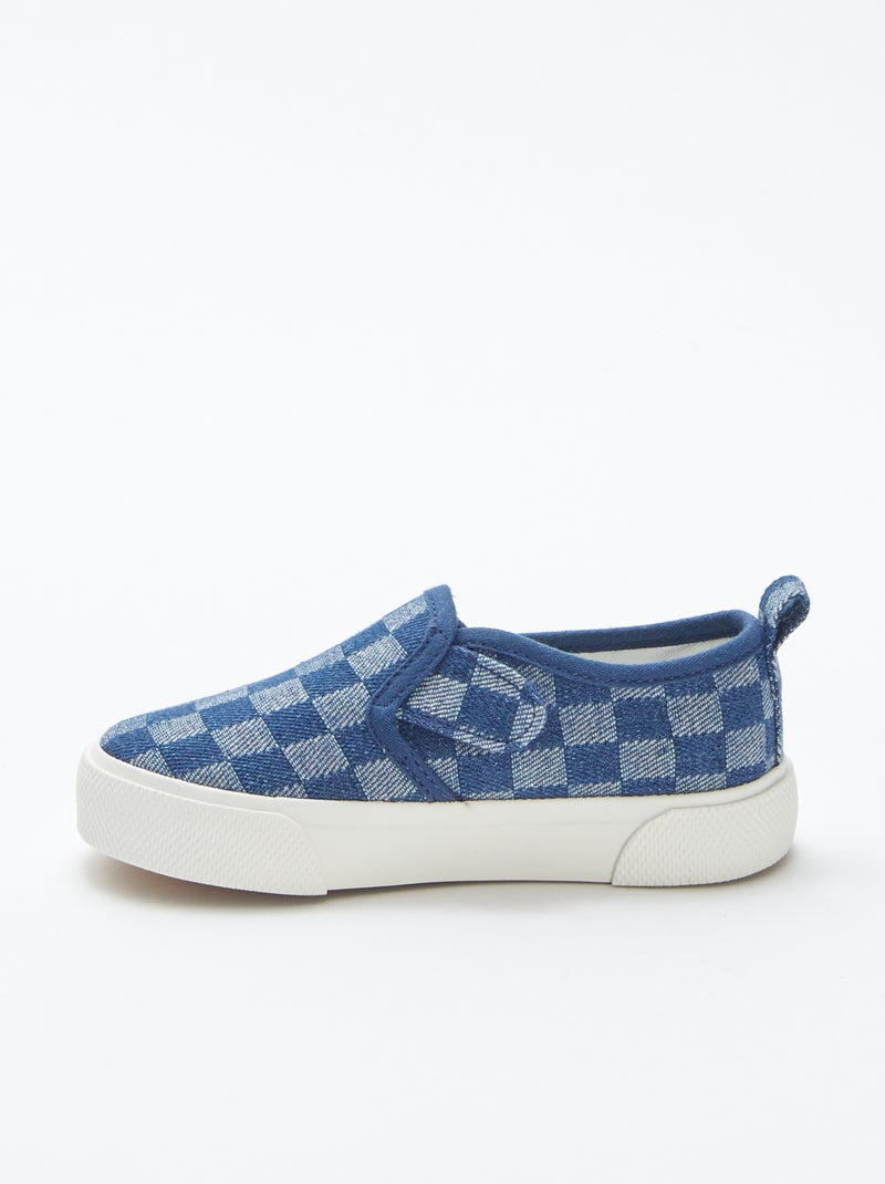 Baskets slip-on à carreaux BLEU - Kiabi