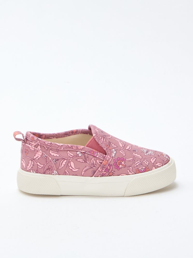Baskets slip-on à fleurs Rose - Kiabi
