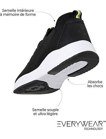 Baskets slip on avec lacets, semelle mémoire de forme