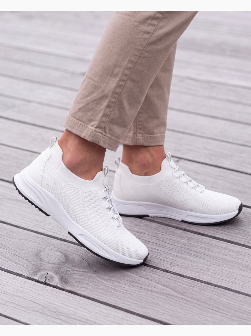 Baskets slip on avec lacets, semelle mémoire de forme Blanc - Kiabi