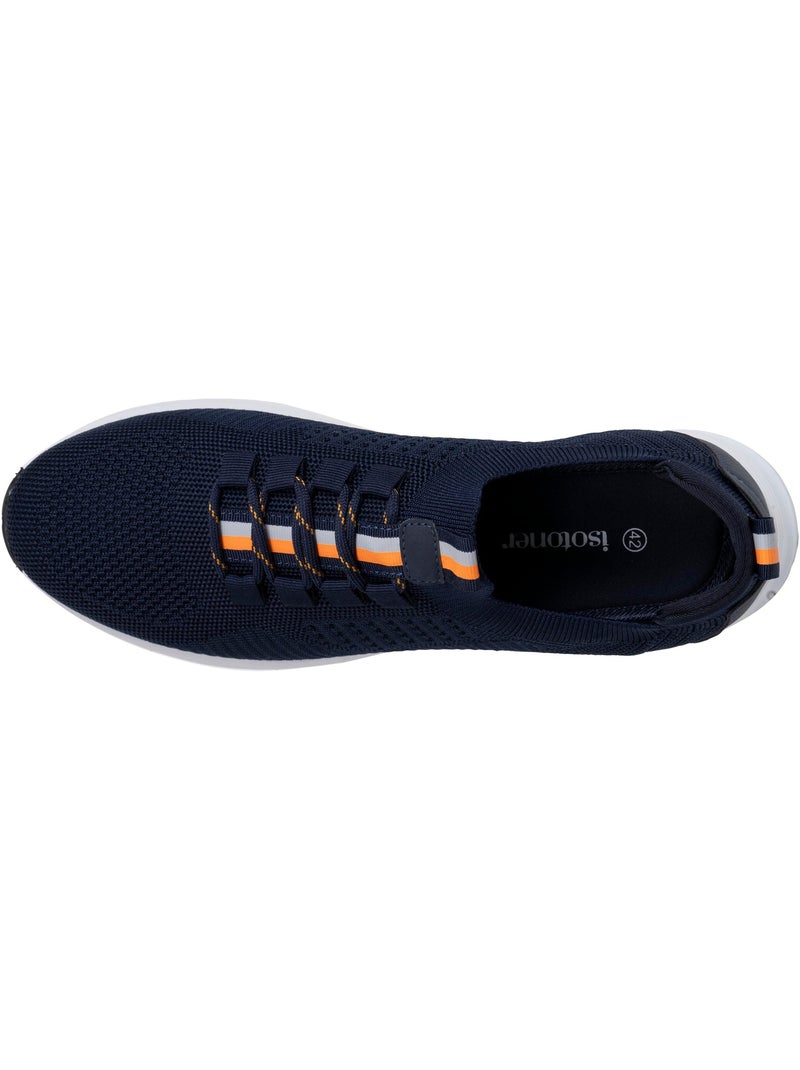 Baskets slip on avec lacets, semelle mémoire de forme Bleu Orange - Kiabi