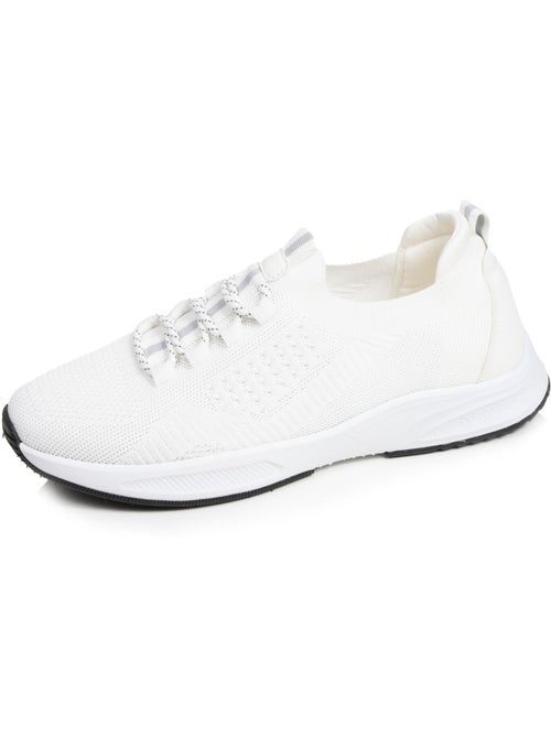 Baskets slip on avec lacets, semelle mémoire de forme  Isotoner - Kiabi