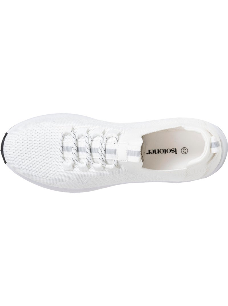 Baskets slip on avec lacets, semelle mémoire de forme  Isotoner Blanc - Kiabi