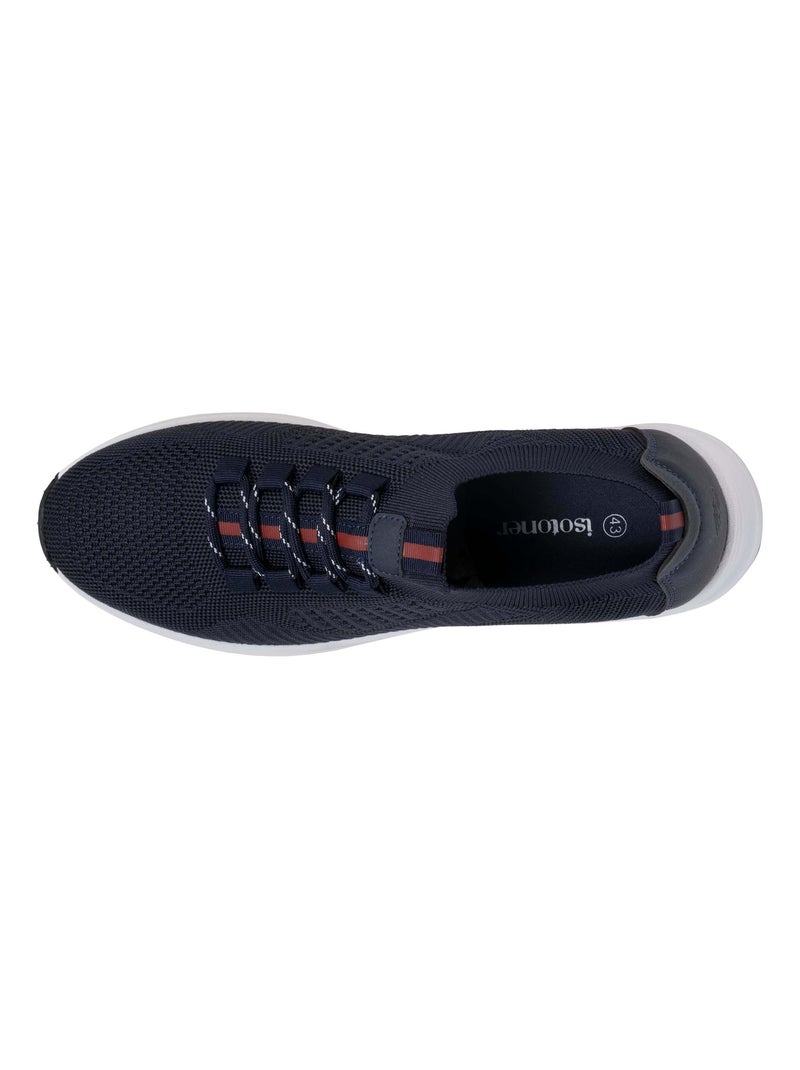 Baskets slip on avec lacets, semelle mémoire de forme  Isotoner Bleu foncé - Kiabi