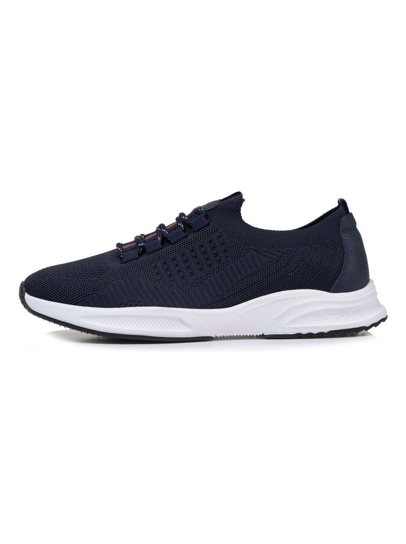 Baskets slip on avec lacets, semelle mémoire de forme  Isotoner Bleu foncé - Kiabi