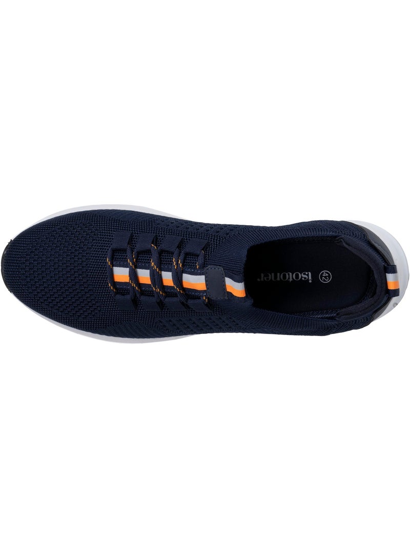 Baskets slip on avec lacets, semelle mémoire de forme  Isotoner Bleu Orange - Kiabi