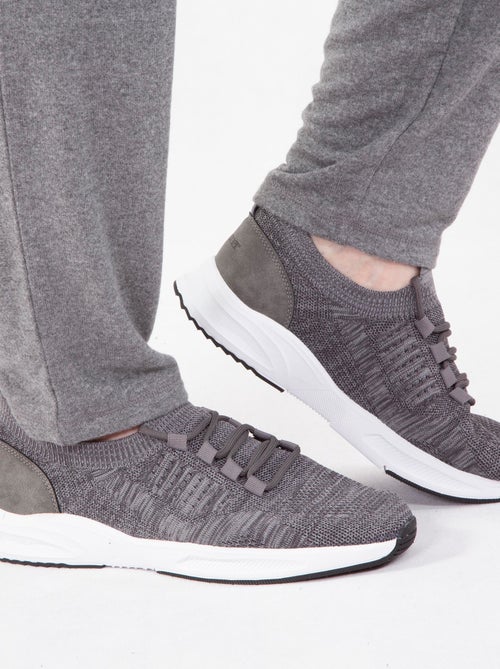 Baskets slip on avec lacets, semelle mémoire de forme  Isotoner - Kiabi
