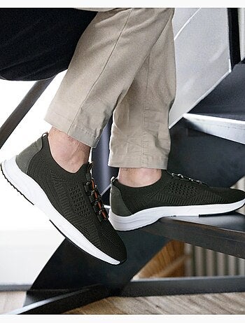 Baskets slip on avec lacets, semelle mémoire de forme Isotoner