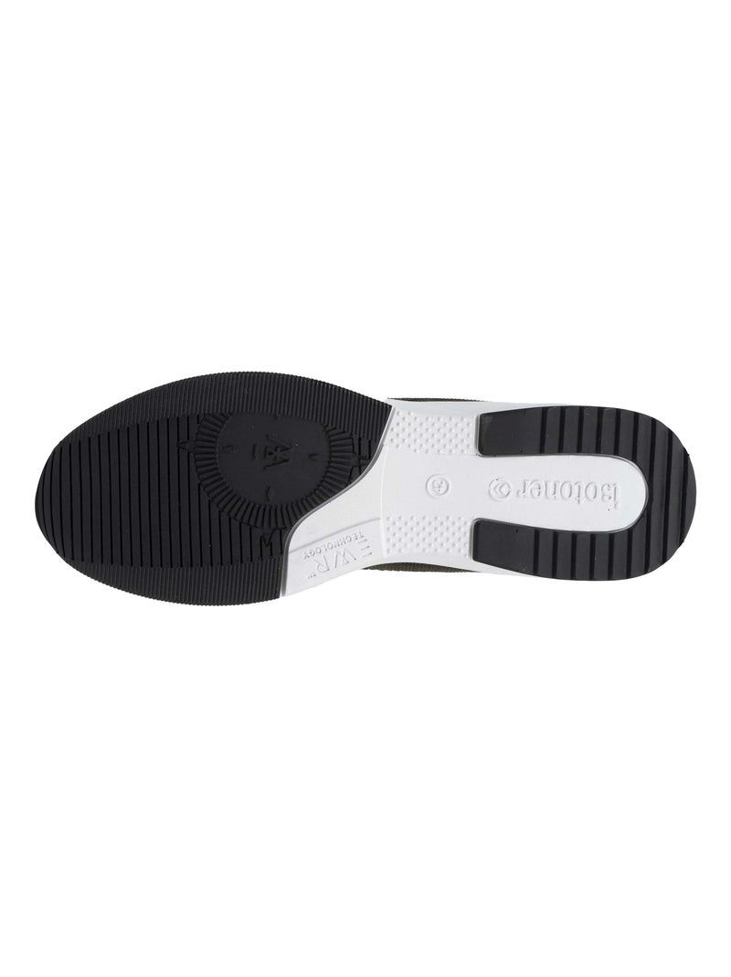 Baskets slip on avec lacets, semelle mémoire de forme  Isotoner Kaki - Kiabi