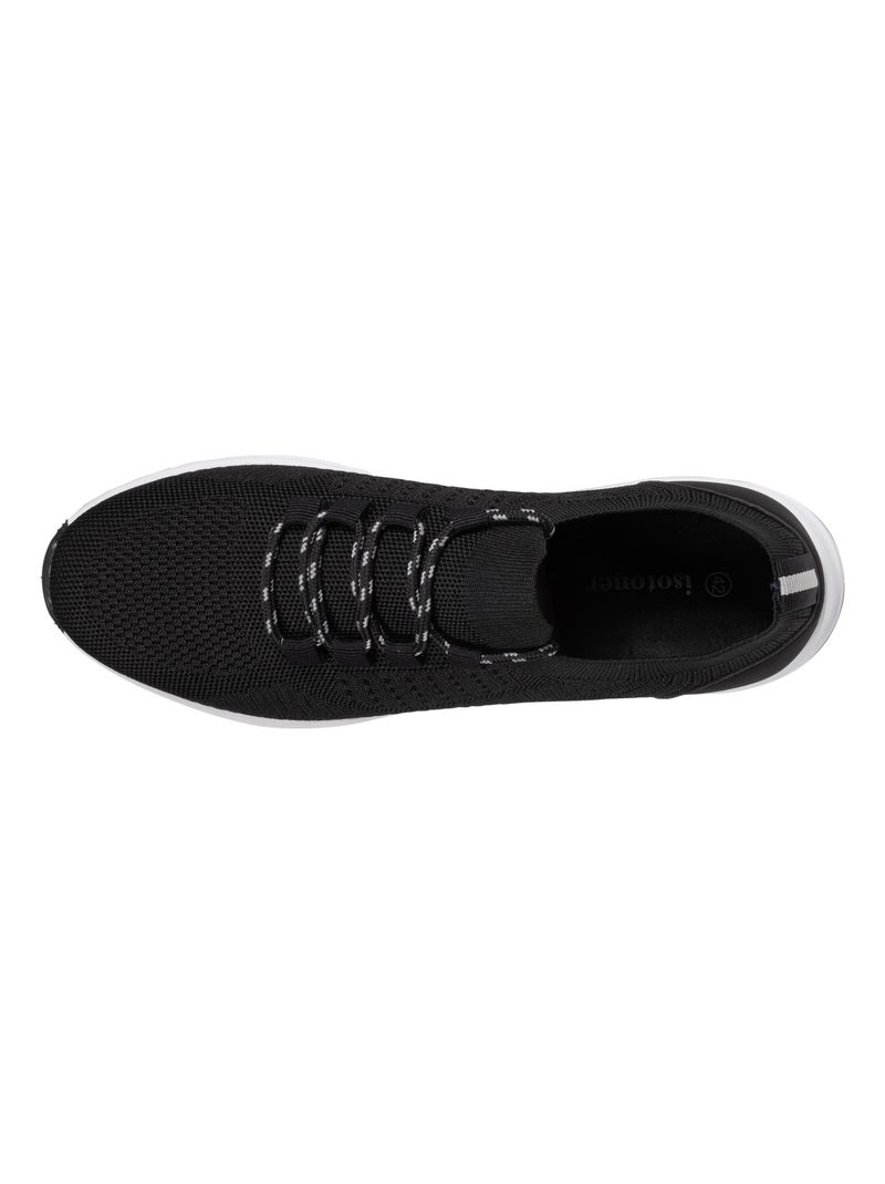 Baskets slip on avec lacets, semelle mémoire de forme  Isotoner Noir - Kiabi
