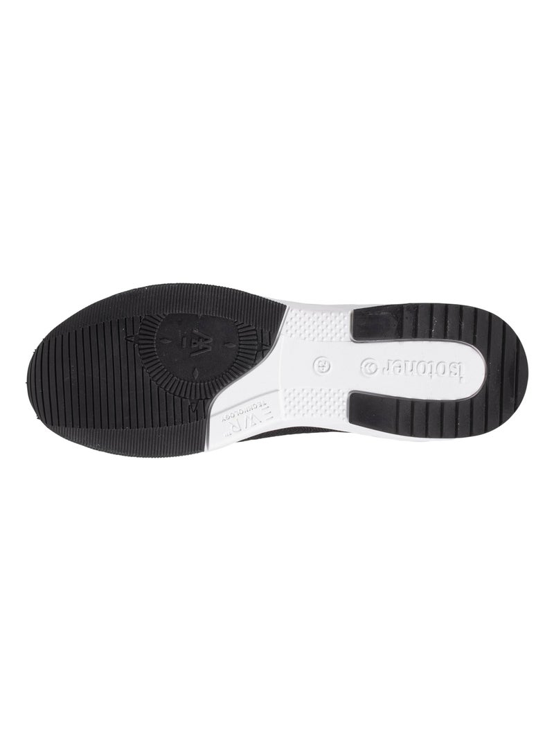 Baskets slip on avec lacets, semelle mémoire de forme  Isotoner Noir - Kiabi
