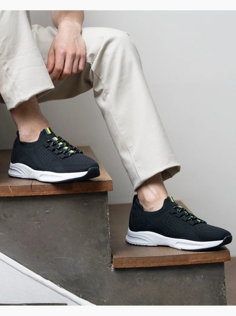 Baskets slip on avec lacets, semelle mémoire de forme  Isotoner Noir Jaune - Kiabi