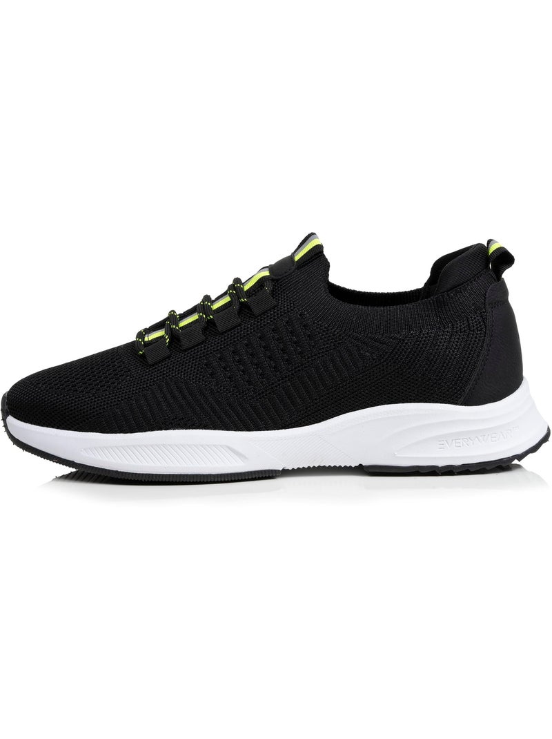 Baskets slip on avec lacets, semelle mémoire de forme  Isotoner Noir Jaune - Kiabi