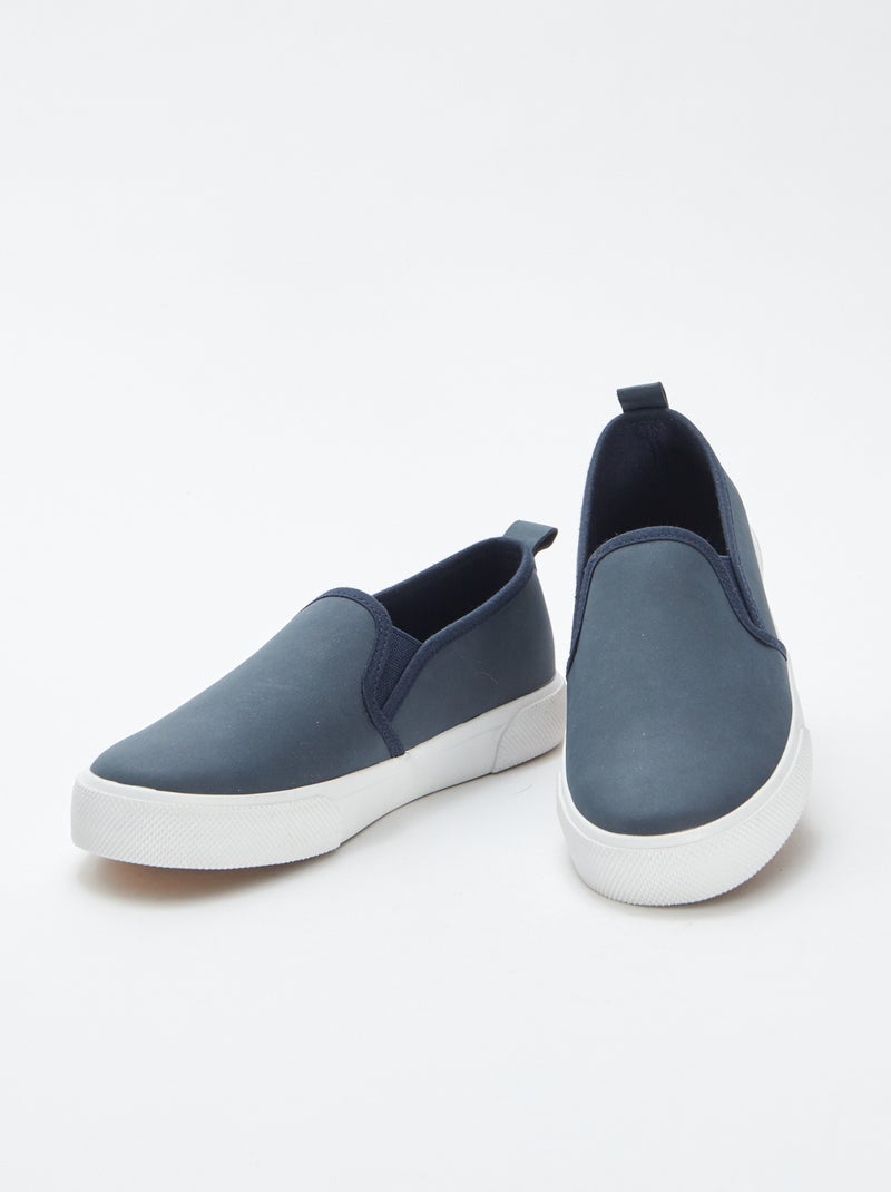 Baskets slip-on en suédine BLEU - Kiabi