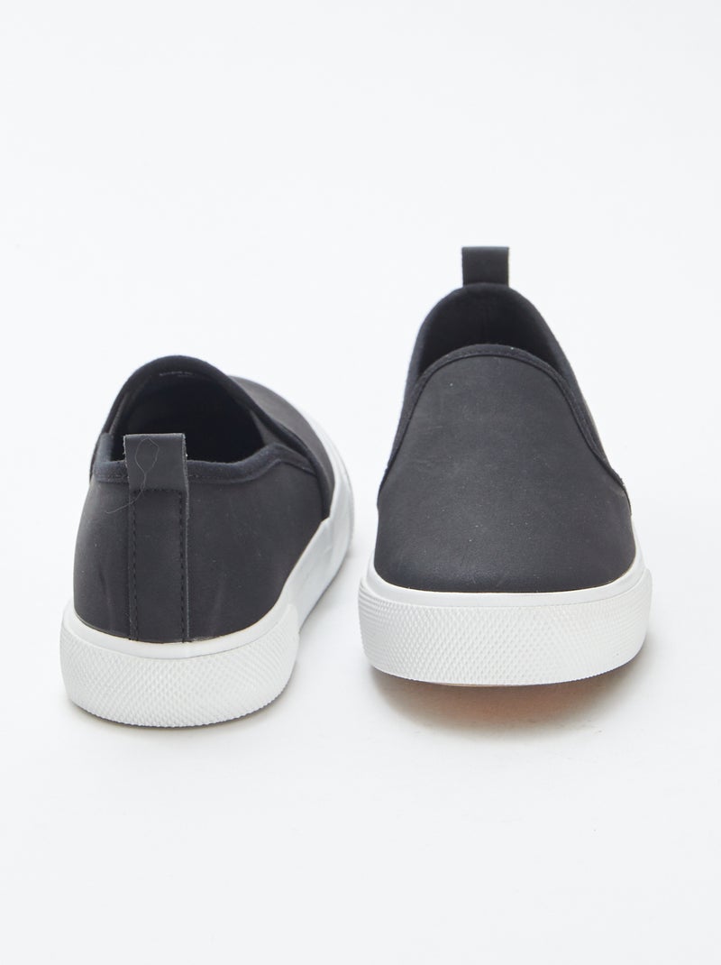 Baskets slip-on en suédine NOIR - Kiabi