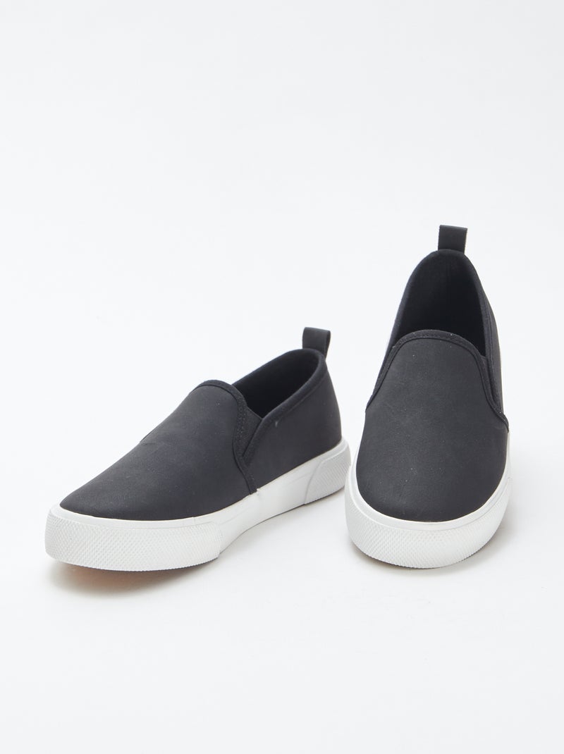 Baskets slip-on en suédine NOIR - Kiabi