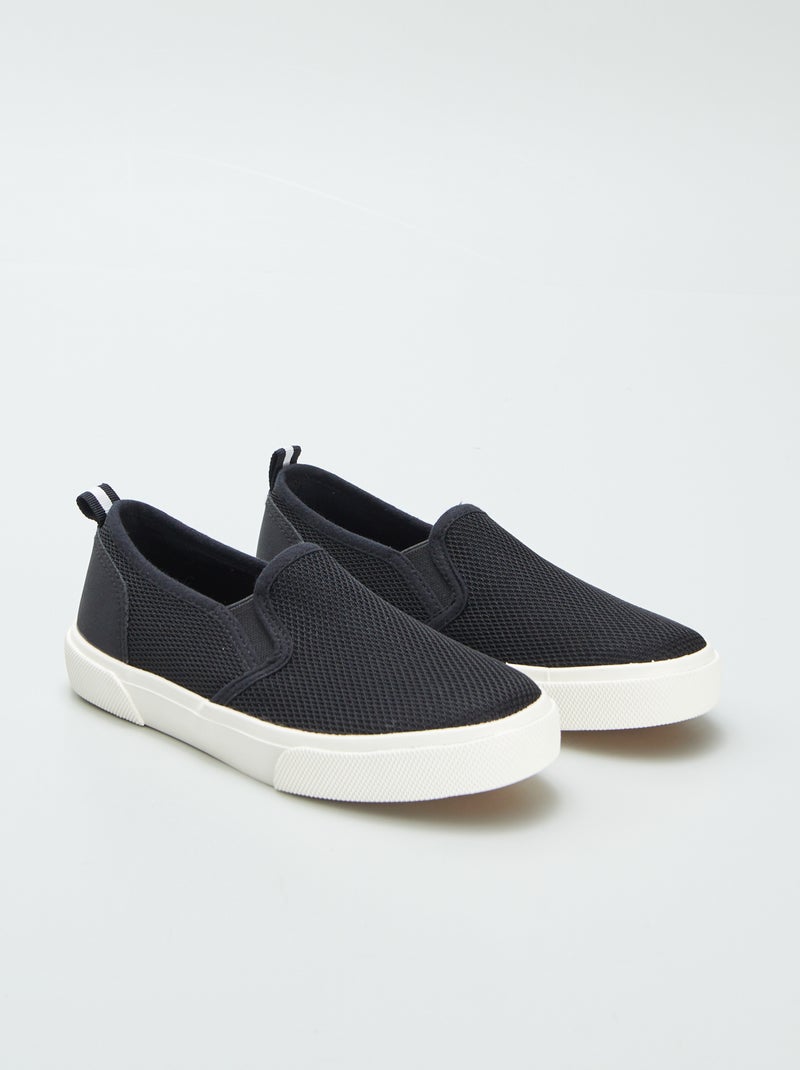 Baskets slip-on en tissu Noir - Kiabi