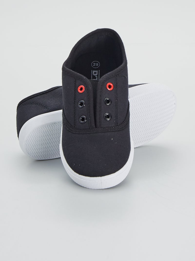 Baskets slip-on en toile noir - Kiabi