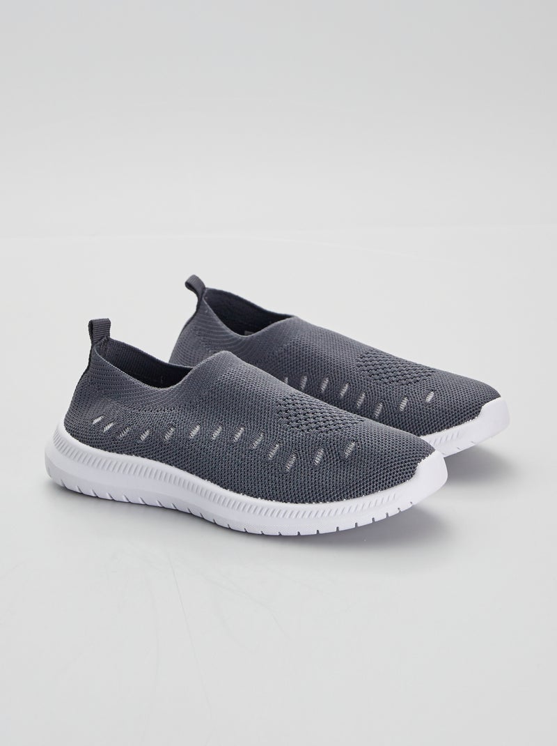 Baskets slip-on gris - Kiabi