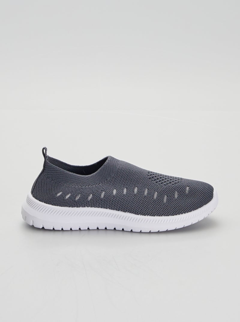 Baskets slip-on gris - Kiabi