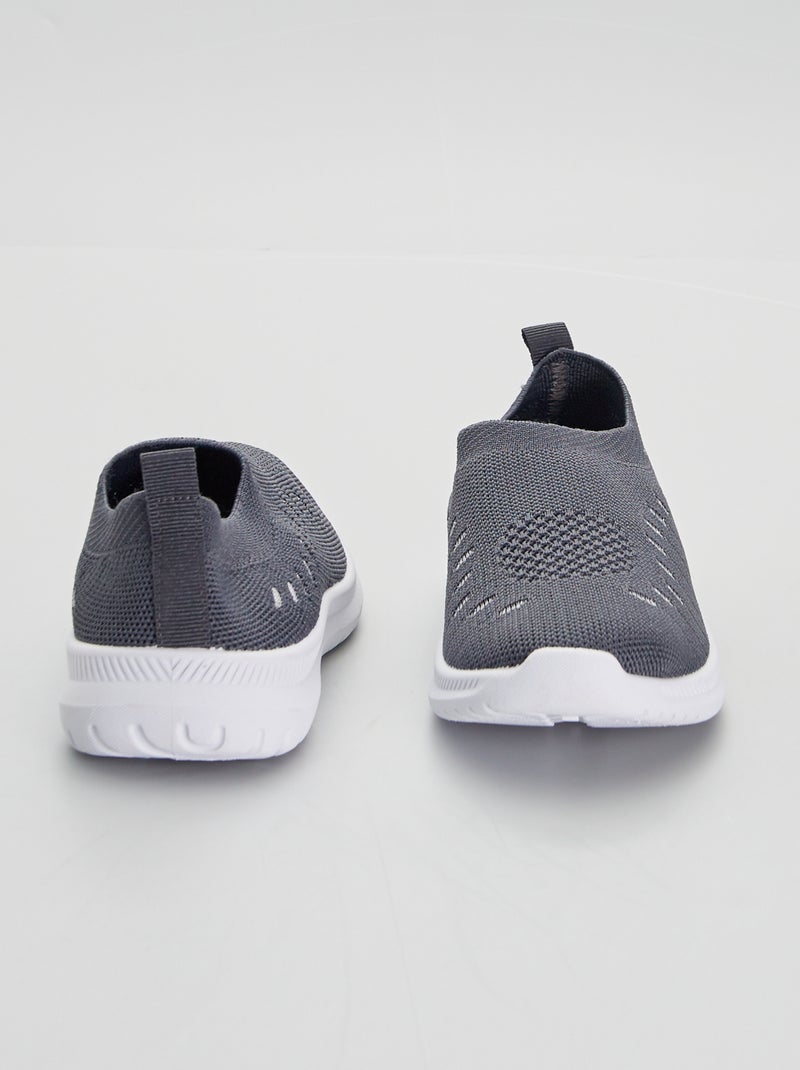 Baskets slip-on gris - Kiabi