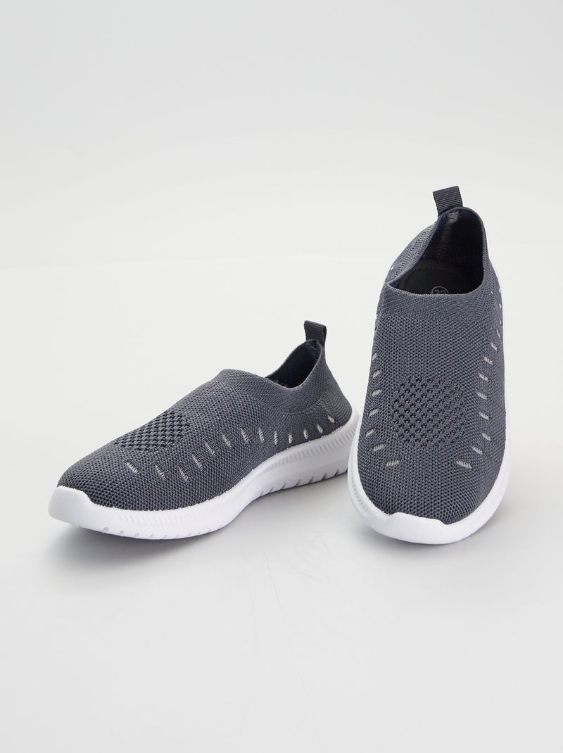 Baskets slip-on gris - Kiabi