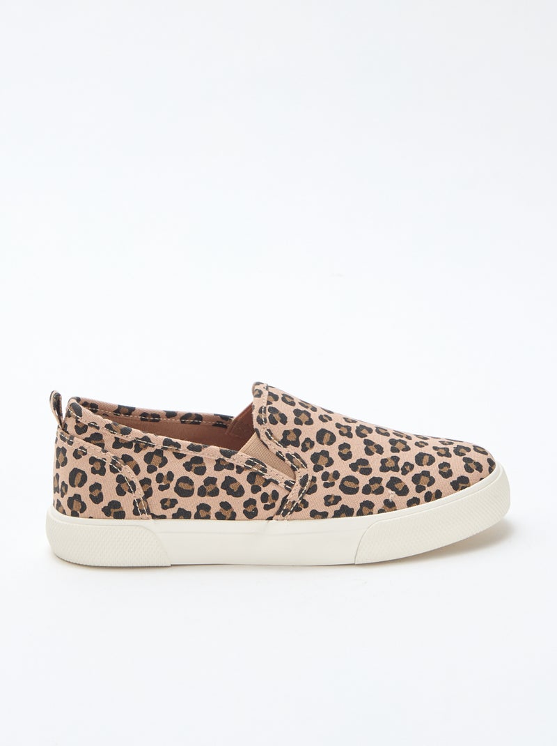 Baskets slip-on imprimé léopard Marron - Kiabi