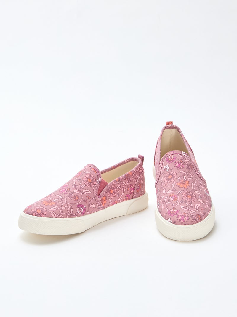 Baskets slip-on imprimé uni Rose - Kiabi