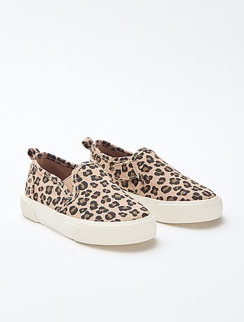 Baskets slip-on léopard