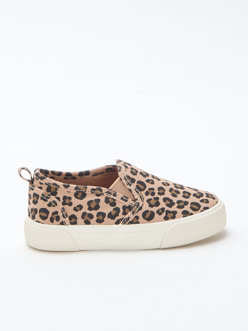 Baskets slip-on léopard Marron - Kiabi