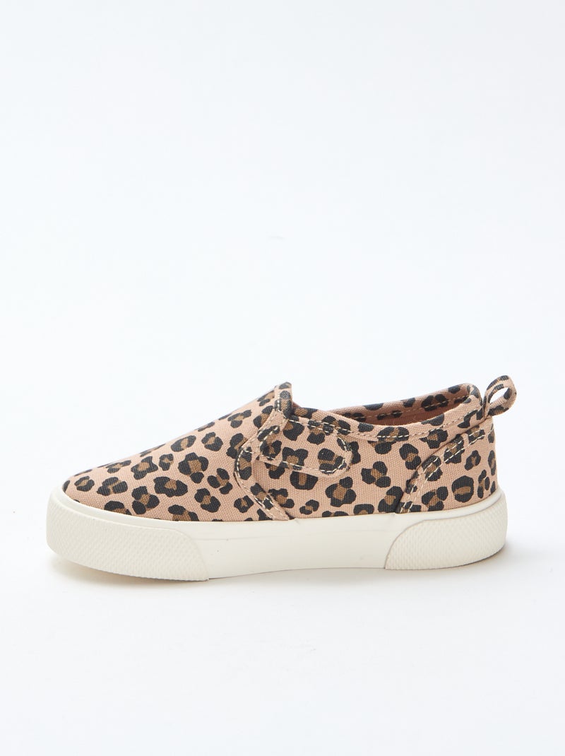Baskets slip-on léopard Marron - Kiabi