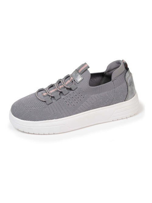 Baskets Slip-On, plateforme compensée avec lacets.  Isotoner - Kiabi