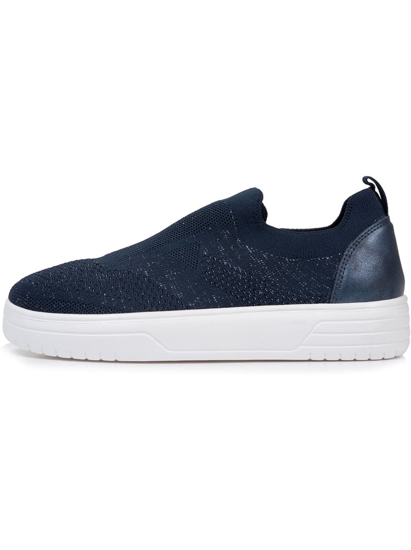 Baskets slip on, semelle plateforme, confortables, souple et légères Bleu marine - Kiabi