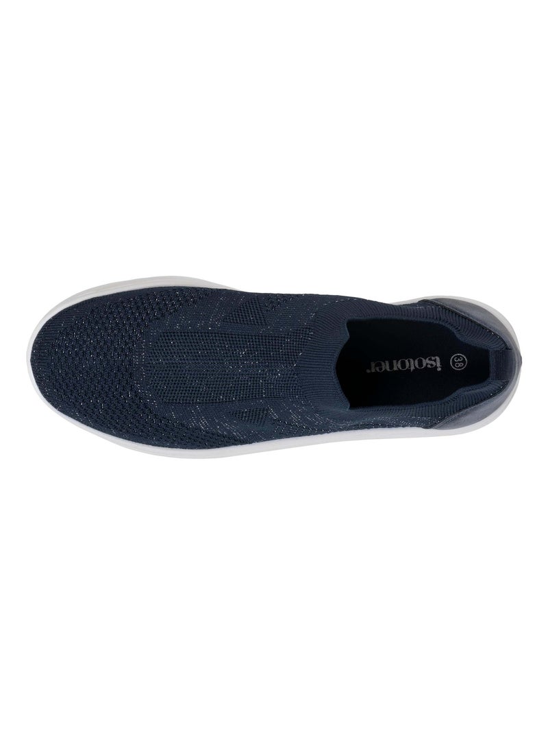 Baskets slip on, semelle plateforme, confortables, souple et légères  Isotoner Bleu marine - Kiabi