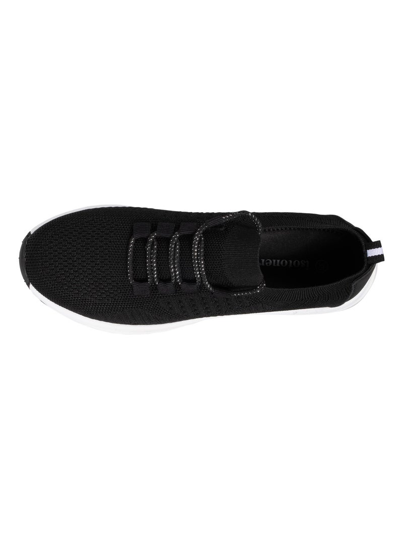 Baskets slip on, souple et légère, avec lacets  isotoner Noir - Kiabi