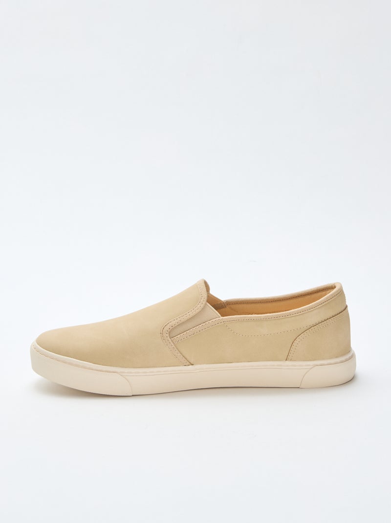 Baskets slip-on type suédine Beige - Kiabi