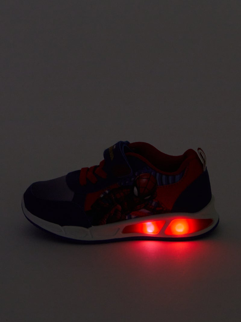 Baskets 'Spider-Man' 'Marvel' semelles lumineuses BLEU - Kiabi