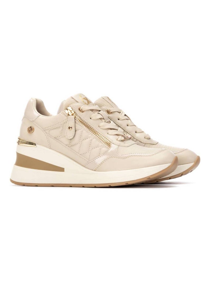Baskets sport compensées femme Beige - Kiabi
