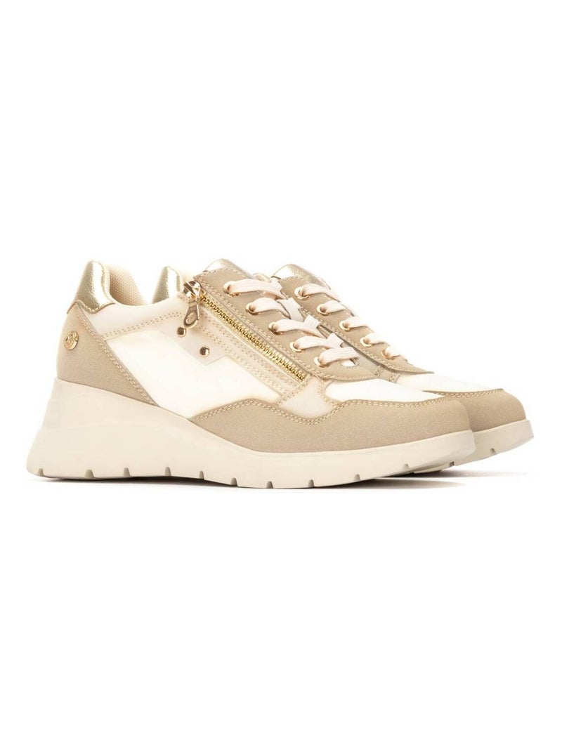 Baskets sport compensées femme Beige - Kiabi